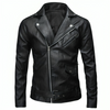 Varanda® Black White Slim Fit Men Leather Jacket