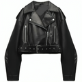 Varanda® Leather Short Jacket with Belt Streetwear Female Zipper Jacket