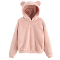 Varanda® Women's Pullover Long Sleeve Fleece Sweatshirt Warm Bear Shape