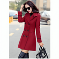 Varanda® Wool Coats For Women Long coat Double-breasted