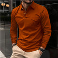 Long sleeve button-up polo shirt