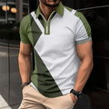 Martin™ casual fashion polyester button stripe polo shirt