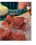 Logirlve Embroidery Sexy Underwear Set: Lace Brassiere, Deep V Push-Up Bra, and Panties