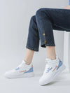 White Colorblock High-Top Sneakers: Lace-Up, Lightweight, Perfect for Work and Gym