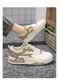 2024 Trendy Men's Platform Sneakers: Comfortable, Lace-up, White Shoes for Autumn