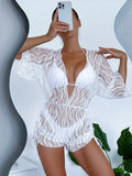 2024 Bikini Set: Push Up Twist Print Swimsuit with Long Sleeve Cover Up