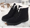 English Style Winter Boots 2023: Ankle Snow Boots with Fur, Low Heels for Women's Fashion