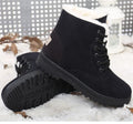 English Style Winter Boots 2023: Ankle Snow Boots with Fur, Low Heels for Women's Fashion