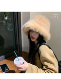 Fluffy Faux Fur Bucket Hat: Rabbit Fur Warmth, Luxury Fashion for Women