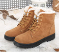 English Style Winter Boots 2023: Ankle Snow Boots with Fur, Low Heels for Women's Fashion