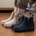 Winter Chic: Thick Bottom Snow Boots with Side Chain - Warm and Comfortable Women's Footwear