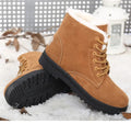 English Style Winter Boots 2023: Ankle Snow Boots with Fur, Low Heels for Women's Fashion