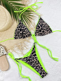 Leopard Wrap Bikini: Sexy Two-Piece Lace-up Swimwear Set for Beach Outfits