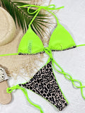 Leopard Wrap Bikini: Sexy Two-Piece Lace-up Swimwear Set for Beach Outfits