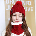 Brand Winter Knitted Scarf Hat Set: Warm Skullies Beanies for Stylish Outdoor Wear