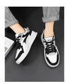 2024 Trendy Men's Platform Sneakers: Comfortable, Lace-up, White Shoes for Autumn