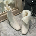 Winter Fashion: Round Head Plush Boots for Women Warm, Comfortable, Side Zipper Outdoor Wear