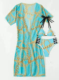 2024 Bikini Set: Push Up Twist Print Swimsuit with Long Sleeve Cover Up