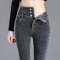 Winter Thermal High-Waist Skinny Jeans: Warm, Stretchy, and Stylish