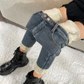 Winter 2024: Fleece Velvet Elastic Women's Jeans – Warm, High Waist, Skinny