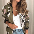 Elegant Floral Bomber Jacket: Spring/Autumn Office Wear, Retro Style