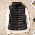 Ultra-Light Women's Down Vest: Slim, Sleeveless, Windproof