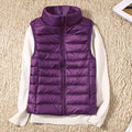 Ultra-Light Women's Down Vest: Slim, Sleeveless, Windproof