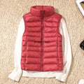 Ultra-Light Women's Down Vest: Slim, Sleeveless, Windproof