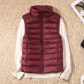 Ultra-Light Women's Down Vest: Slim, Sleeveless, Windproof