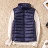 Ultra-Light Women's Down Vest: Slim, Sleeveless, Windproof