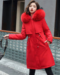 Winter Women's Hooded Parka: Warm, Loose Fit, Fur Collar, Snow Wear