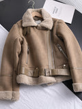 Winter Women's Suede Lamb Jacket: Short, Warm, Faux Shearling Outwear