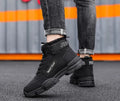 2024 Winter Lace-Up Ankle Boots: Warm, Fashionable, Flock Plush, Plus Size Men's Shoes