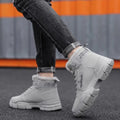 2024 Winter Lace-Up Ankle Boots: Warm, Fashionable, Flock Plush, Plus Size Men's Shoes