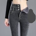 Winter Warmth: High-Waist Fleece Skinny Jeans for Stylish women