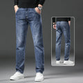 Winter Fashion: Slim Stretch Fleece Jeans for Men with Plush Velvet