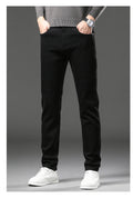 Men Winter Fleece-Lined Velvet Jeans