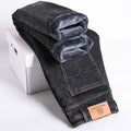 Retro Winter Fashion: New Fleece Slim Stretch Jeans for Warmth | Straight Casual Plush Velvet Denim Trousers