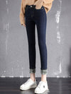 Winter Women's Velvet Lined Jeans: Oversized Slim Fit, Thicken Warm Denim