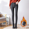 Winter Women's Velvet Lined Jeans: Oversized Slim Fit, Thicken Warm Denim