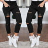 New Women's Ripped Jeans: Stretchy Pencil Pants in Big Sizes