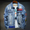 Blue Denim Jackets for Men: Hip Hop Streetwear, Ripped, High Quality