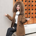 Winter Parka: Fashionable Long Coat with Hood and Fur Collar