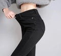 Winter 2024 Women's High-Waist Velvet Jeans for English Fashion Warmth