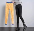 Winter 2024 Women's High-Waist Velvet Jeans for English Fashion Warmth