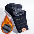 Winter Fleece Jeans for Men: Thicken, Warm, Elastic