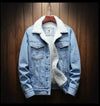 Winter Warmth: Men's Slim Fit Blue Denim Jackets – Casual and Cozy