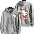 Varanda® Women's Zipper Hoodie Kitty Pattern Sweatshirt