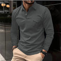 Long sleeve button-up polo shirt