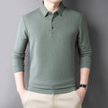 Waffle long sleeve polo shirt